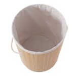 DecoHandy Yuvarlak Bambu Kirli Sepeti - Görsel 3