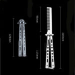 Gri Katlanabilir Paslanmaz Çelik Kelebek Bıçak Tasarımlı Tarak - Görsel 2