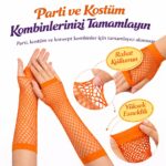 Retro Turuncu File Parmaksız Eldiven 26 cm - Görsel 2