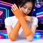 Retro Turuncu File Parmaksız Eldiven 26 cm - Görsel 3