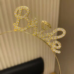 Altın Renkli Taşlı “Bride” Gelin Tacı - Görsel 2