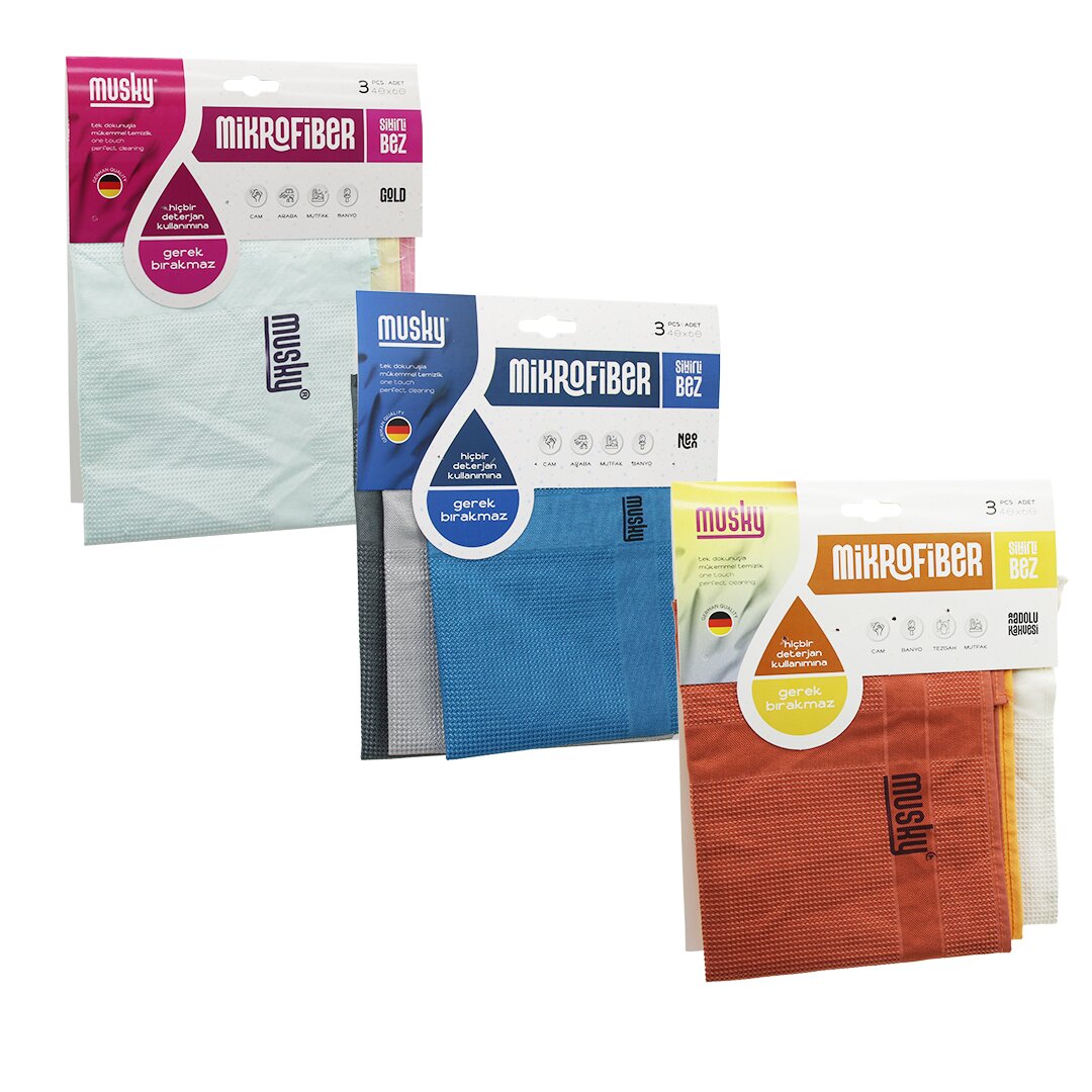 3pcs-40x60mm-neon-an-kahve-gol-112907_1 3PCS 40X60MM NEON-AN.KAHVE-GOLD MİX MİKFROFİBER SİHİRLİ BEZ DETERJANA GEREK YOK CAM- ARABA- MUTFAK- BANYO (5067) - Görsel 1